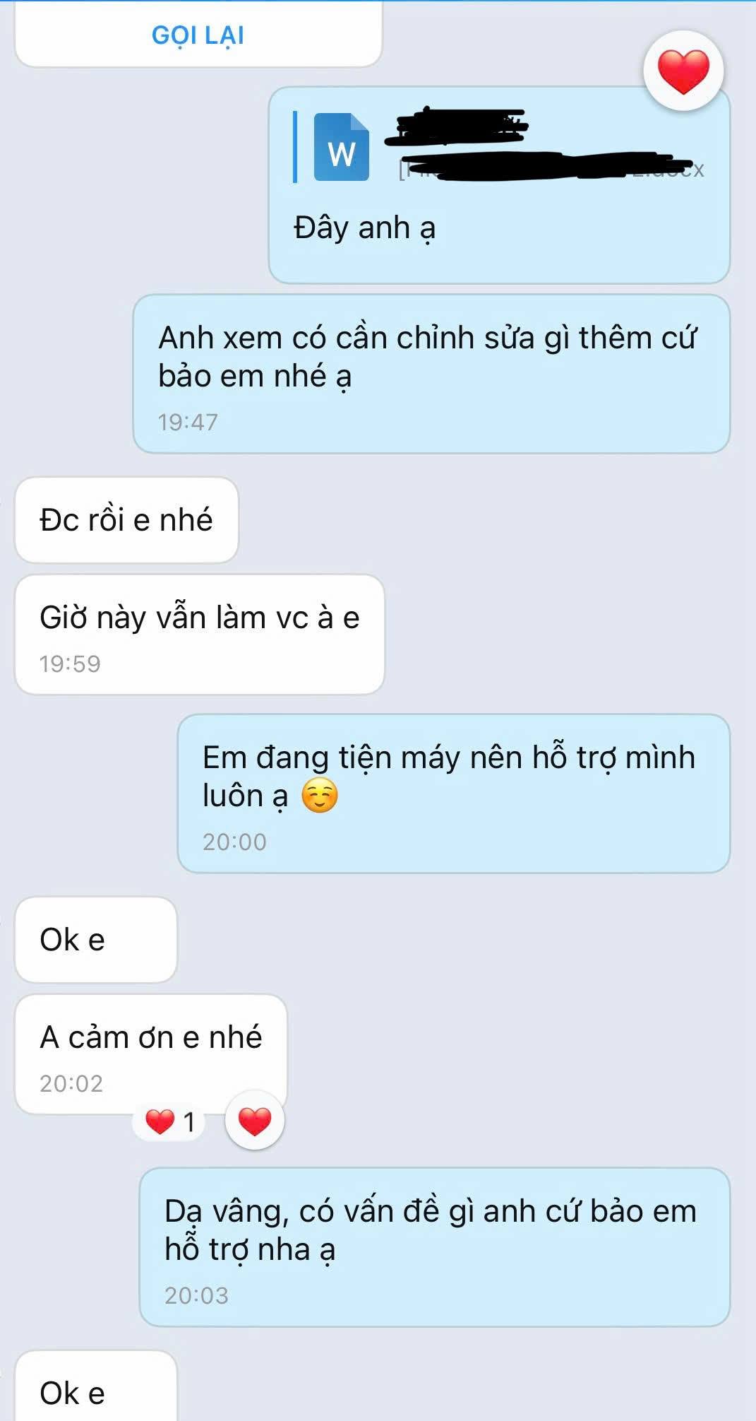 Phản hồi của Anh Hải